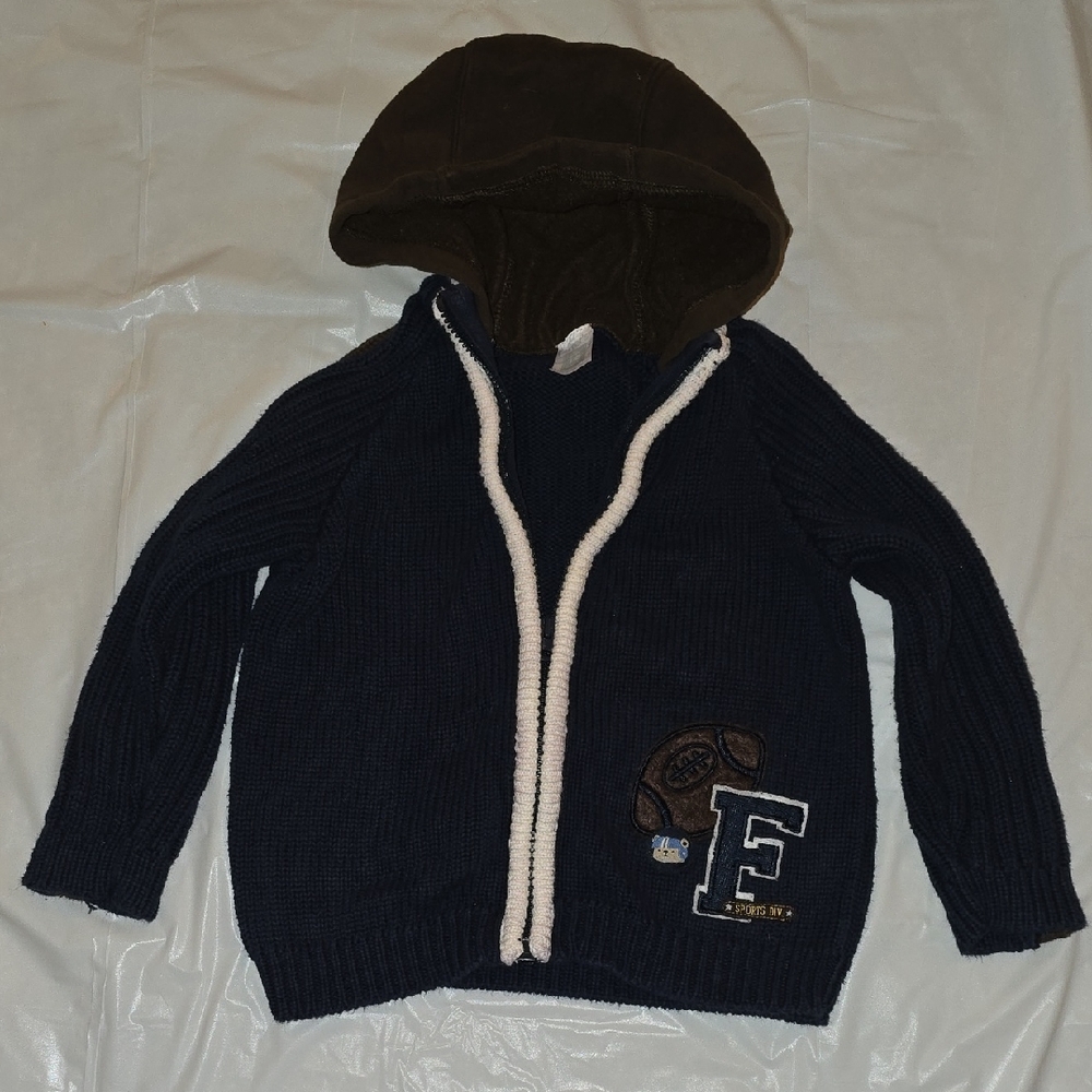 Carters Boys Hooded Zip Up Football Sweater 18M